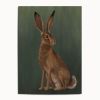 Woodland Hare Art Print, Light Green Spring Rabbit Wall Art | Prints in Paintings by The Ugly Cat Studio