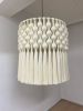 Handmade Macrame Chandelier, Bohemian Beige Tassel Pendant Light, Boho Fringe Ceiling Lamp for Modern Home & Hotel Decoration | Macrame Wall Hanging in Wall Hangings by RavaTapestryArt
