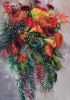 Bridal bouquet painting from photo, Wedding red flowers | Oil And Acrylic Painting in Paintings by Natart. Item made of canvas & synthetic