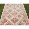 Handwoven Pastel Wool Turkish Oushak Runner | Runner Rug in Rugs by Vintage Pillows Store. Item composed of cotton and fiber