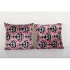 Handmade Pink Silk Ikat Velvet Pillow Cover - Set of Two Lux | Cushion in Pillows by Vintage Pillows Store