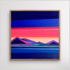 Original 30x30 Geometric Mountain Landscape | Chasing Daylight by Shilo Ratner | Oil And Acrylic Painting in Paintings by Shilo Ratner
