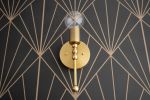 Art Deco Wall Light - Brass Fixture - Model No. 4014 | Sconces by Peared Creation. Item composed of brass