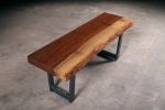 Live Edge Black Walnut Bench | Benches & Ottomans by Urban Lumber Co.. Item composed of walnut and steel
