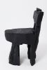 Brutalist Sculptural Stool, Carved, Solid Wood, Oak, Black, Rustic | Chairs by Logniture