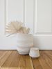 Uniquely Shaped Coiled Cotton Basket, Pot Basket, Modern Sto | Storage Basket in Storage by Damaris Kovach. Item composed of cotton and fiber
