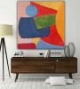 Midcentury modern painting modern midcentury geometric | Oil And Acrylic Painting in Paintings by Berez Art. Item made of canvas compatible with minimalism and mid century modern style