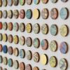 Two Hundred and Fifty Six World Map Dots Collage With Gold Leaf | Paintings by Amelia Coward
