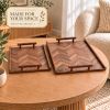 Handmade Walnut Serving Tray, Geometric Marquetry Tray, Scandinavian Home Decor, special Gift | Serveware by Vesta Corte
