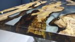 Handmade epoxy table, Transparent Furniture Vivid Edge | Dining Table in Tables by LuxuryEpoxyFurniture. Item made of wood with synthetic