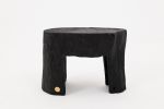 Rustic Sculptural Side Table, Burnt Black Wood, Carved, Unique, Logniture | Tables by Logniture