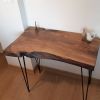 Solid Wood Live Edge Desk | Tables by Ironscustomwood. Item composed of walnut