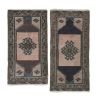 Hand Knotted Turkish Small Rug Mat Distressed Rug | Rugs by Vintage Pillows Store. Item made of cotton & fiber