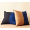 Aakar Mor Black & Indigo Color Block Mulberry Silk Pilow | Pillow in Pillows by Studio Variously