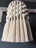 Macrame Chandelier 14x24 Inch, Boho Pendant Light, Tassel Ceiling Lamp, Modern Fiber Art Lighting | Chandeliers by İnanç Yılmaz