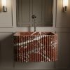Hand-Carved Rosso Levanto Marble Sink-Fluted Marble Bathroom Vessel Sink | Water Fixtures by AYMARBLEDESIGN LLC