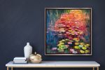Water Lilies On Fire | Oil And Acrylic Painting in Paintings by Checa Art. Item made of canvas with synthetic