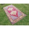 Vintage Faded Tan and Blue Turkish Wool Rug | Area Rug in Rugs by Vintage Pillows Store. Item made of cotton & fiber