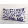 Blue Suzani Bedding Pillow Made from a Vintage Uzbek Suzani, | Cushion in Pillows by Vintage Pillows Store
