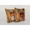 Set of Two Bohemian Floral Velvet Matching Pillow Case, Pair | Sham in Linens & Bedding by Vintage Pillows Store. Item composed of cotton