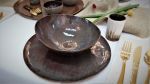 Brown and Blue Dinnerware Set | Plate in Dinnerware by YomYomceramic. Item made of ceramic