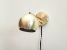 1-Arm, Plug In Adjustable, Gold LED Sconce, Mid Century | Sconces by Retro Steam Works. Item composed of metal in industrial style