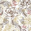 Beige Flowers and Leaves Wallpaper | Wall Treatments by uniQstiQ