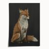 Bold Fox Print, Red Fox on Black Background, Giclée Fine Art | Prints in Paintings by The Ugly Cat Studio