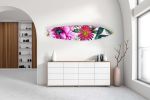 Bright Pink Floral Mural Acrylic Surfboard Wall Art | Wall Sculpture in Wall Hangings by uniQstiQ