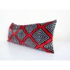 Red Silk Ikat Velvet Pillow, Extra Long Ikat Cushion | Sham in Linens & Bedding by Vintage Pillows Store. Item composed of cotton & fiber