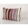 Ethnic Striped Turkish Lumbar Kilim Pillow Cover, Geometric | Cushion in Pillows by Vintage Pillows Store