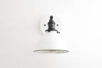 White Shade Sconce - Model No. 7026 | Sconces by Peared Creation. Item composed of brass