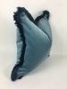 blue velvet pillow // blue fringe pillow // blue monochrome | Pillows by Velvet Fringe