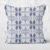 Audrina Light Blue Cotton Linen Throw Pillow Cover | Pillows by Brandy Gibbs-Riley