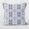 Audrina Light Blue Cotton Linen Throw Pillow Cover | Pillows by Brandy Gibbs-Riley