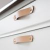 Veg-Tan Leather Handle [V'ed End] | Pull in Hardware by Keyaiira | leather + fiber | Artist Studio in Santa Rosa. Item composed of leather
