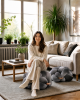 (M) Siver Grey Knot Ottoman | Benches & Ottomans by Knots Studio