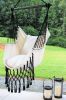 Black & White Macrame Hammock Chair Swing | SERENA B&W | Chairs by Limbo Imports Hammocks. Item composed of cotton & fiber
