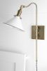 Bedside Light - White Cone Shade - Model No. 1066 | Sconces by Peared Creation. Item composed of brass and glass