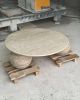 Travertine round marble table | Coffee Table in Tables by AYMARBLEDESIGN LLC