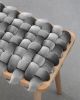 Sterling Grey Velvet Woven Stool | Chairs by Knots Studio