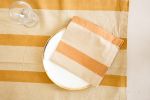 Oh! Stripes (Ochre) Block Print Tablecloth | Linens & Bedding by Ninéh