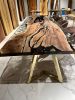 Custom Epoxy Resin Dining Table Clear Epoxy | Tables by Tinella Collection. Item made of walnut & synthetic compatible with coastal and art deco style