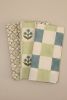 Sage Grid Block Print Napkins, Set of 4 | Linens & Bedding by Ninéh