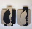 Set of 2 Wall Sculptures – Black & Beige Plaster Diptych – Modern Wabi Sabi Plaster Art – Minimalist Wall Hanging - Two Handcrafted Artworks | Wall Hangings by Vaiva Art Atelier