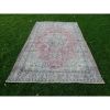 Vintage Turkish Floral Oushak Accent Rug in Warm Soft Muted | Area Rug in Rugs by Vintage Pillows Store. Item composed of cotton and fiber