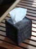 Tissue Box Cover Merino Wool Felt 'Chalkline' Charcoal | Decorative Box in Decorative Objects by Lorraine Tuson