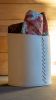 12in Linen Leather Basket | Storage Basket in Storage by Harrow and Sickle Leather Design