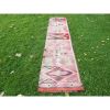 1970s Vintage Turkish Geometrical Oushak Kilim Runner | Area Rug in Rugs by Vintage Pillows Store. Item made of wool with fiber