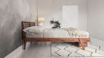 The Warwick, Louvered Modern Walnut Bed with Storage | Beds & Accessories by MODERNCRE8VE. Item made of walnut